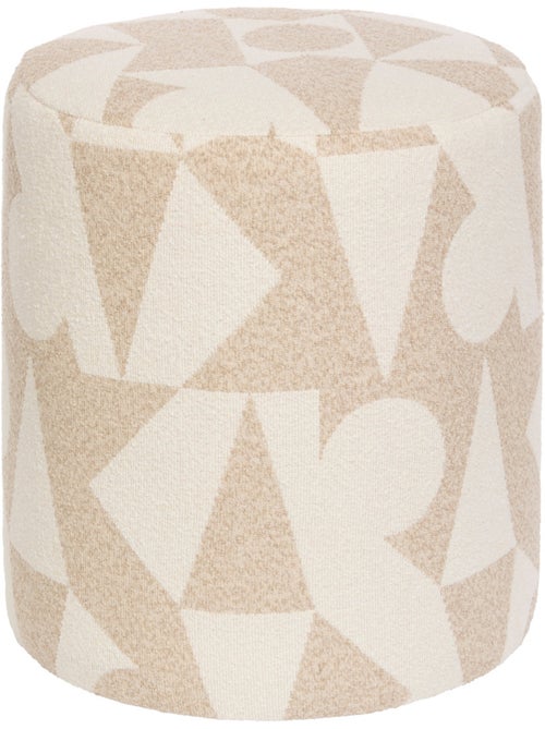 Pouf rond en tissu imprimé DELOR - Kiabi