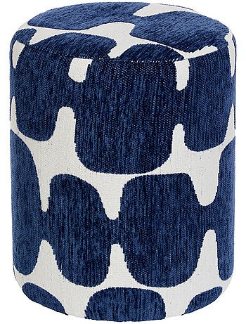 Pouf rond en tissu imprimé DELOR