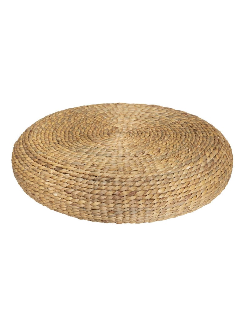 Pouf rond en tresse Beige - Kiabi