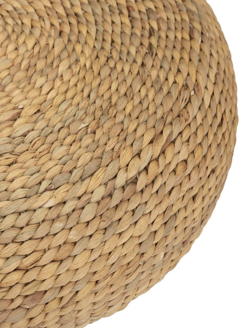 Pouf rond en tresse Beige - Kiabi