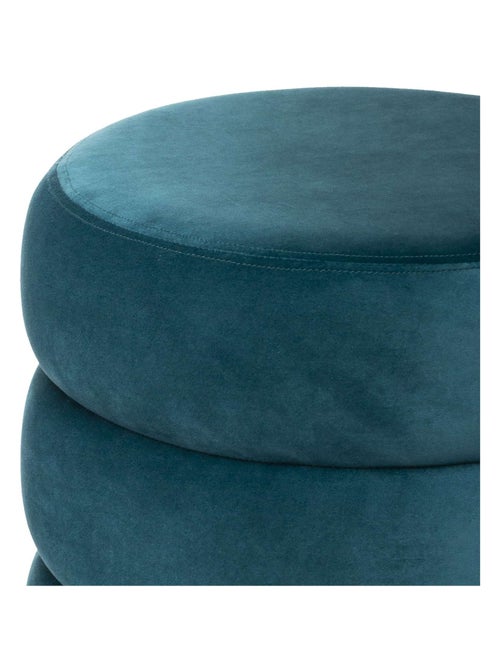 Pouf rond en velours - Kiabi