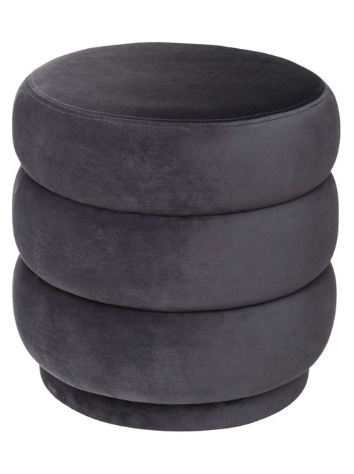 Pouf rond en velours - Kiabi