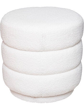 Pouf rond en velours surpiqué SINAN