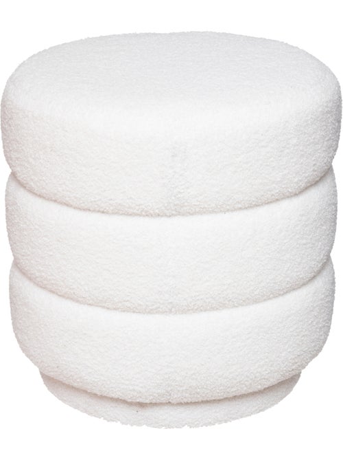 Pouf rond en velours surpiqué SINAN - Kiabi