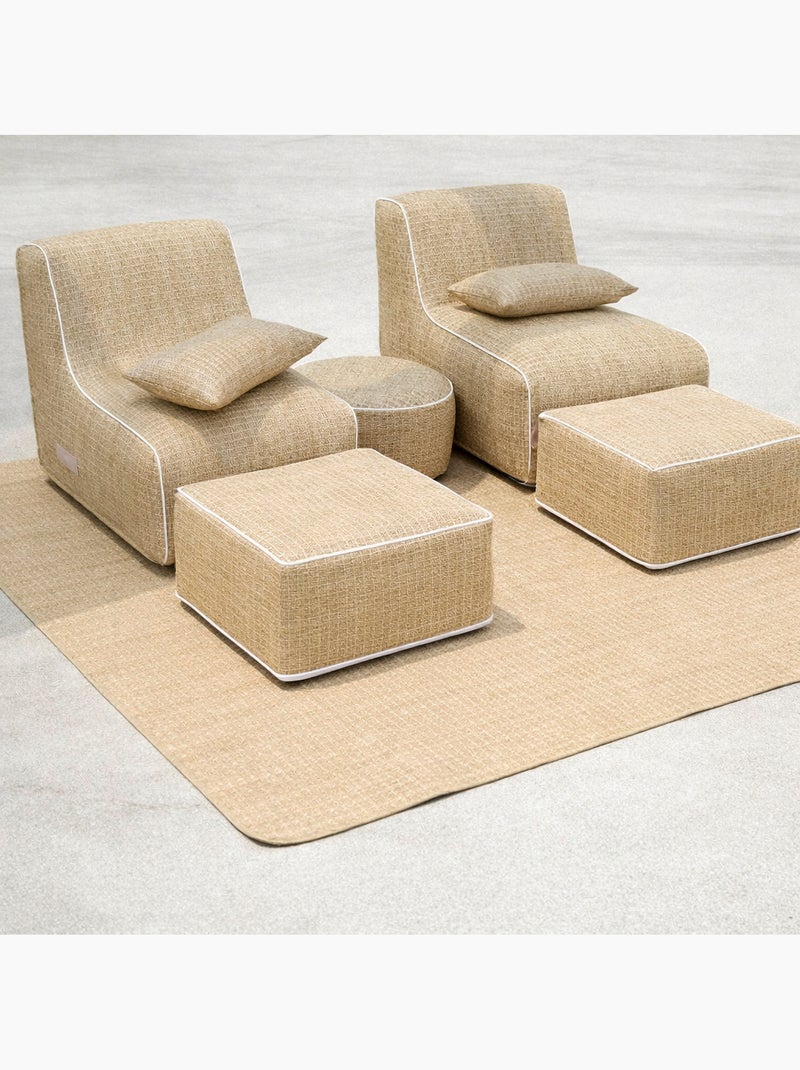Pouf rond gonflable pour extérieur FORMENTERA Beige - Kiabi
