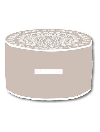 Pouf rond imprimé ethnique coton SLOW LIFE KARMA