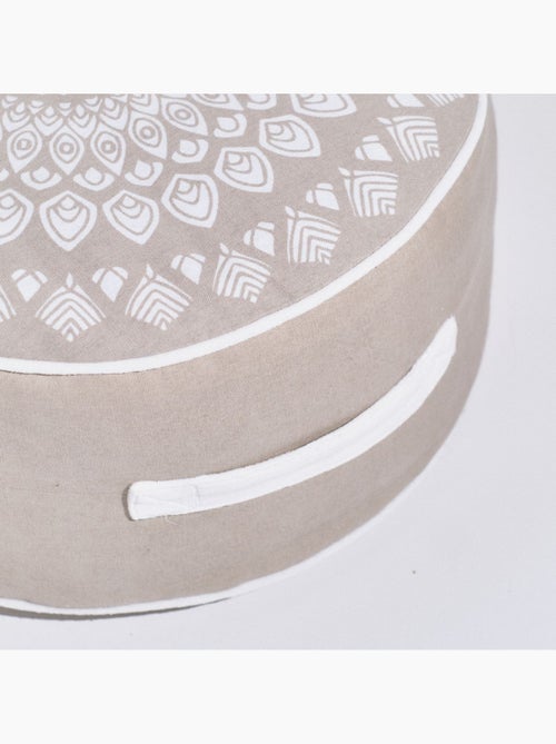 Pouf rond imprimé ethnique coton SLOW LIFE KARMA - Kiabi