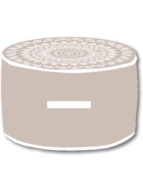 Pouf rond imprimé ethnique coton SLOW LIFE KARMA - Kiabi