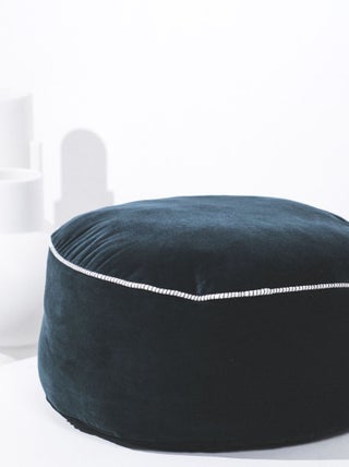 Pouf rond imprimé Uni coton COCOON