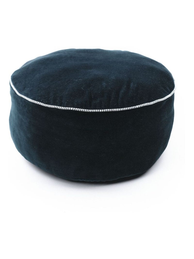 Pouf rond imprimé Uni coton COCOON Bleu - Kiabi