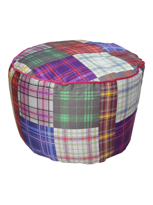 Pouf Rond Patchwork à Microbilles - Kiabi