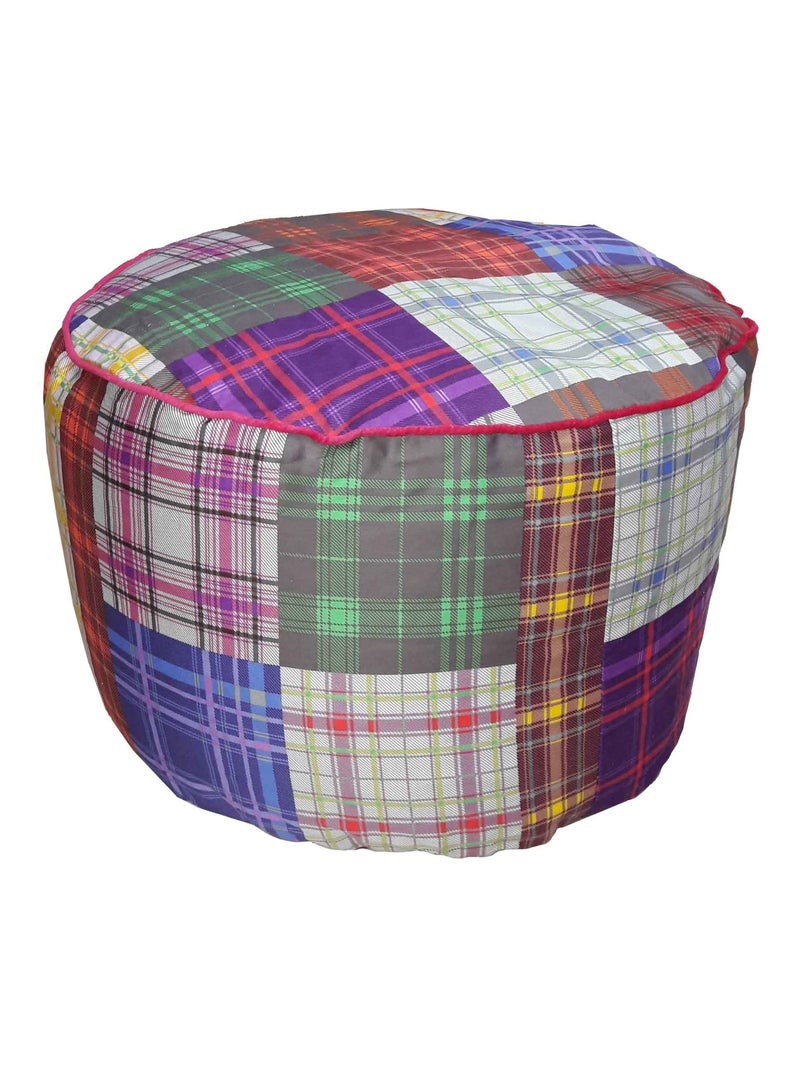 Pouf Rond Patchwork à Microbilles Violet prune - Kiabi