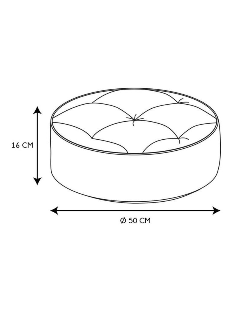 Pouf rond Patchwork gris 50 cm Gris - Kiabi