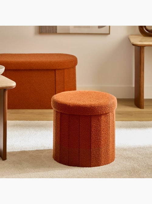 Pouf rond pliable avec rangement FINK - Kiabi