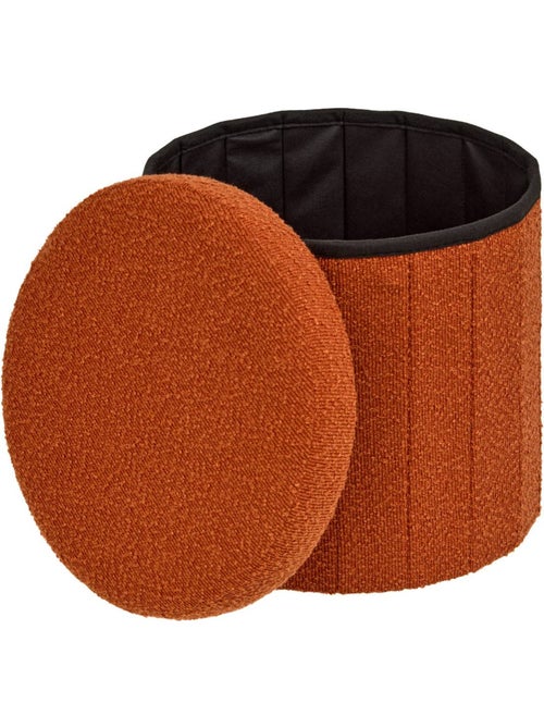 Pouf rond pliable avec rangement fink - Kiabi