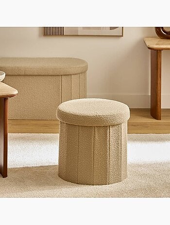 Pouf rond pliable avec rangement FINK