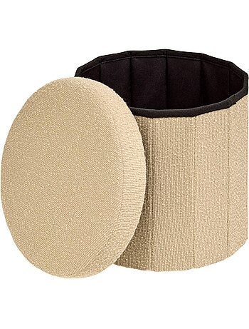 Pouf rond pliable avec rangement FINK