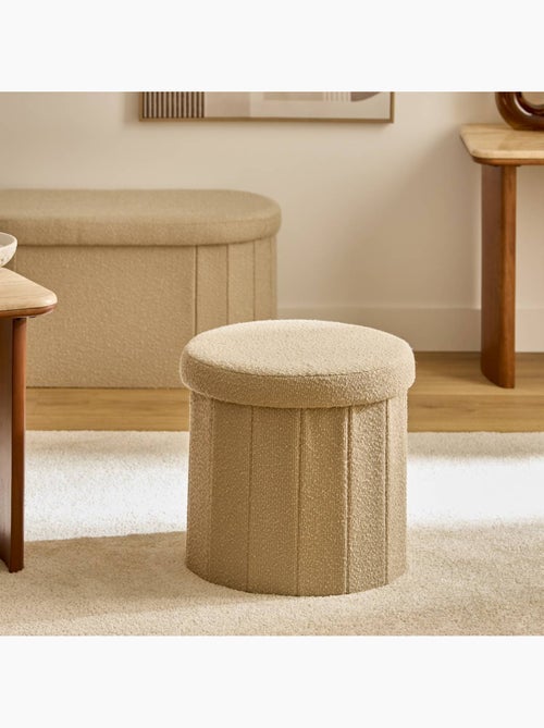 Pouf rond pliable avec rangement FINK - Kiabi