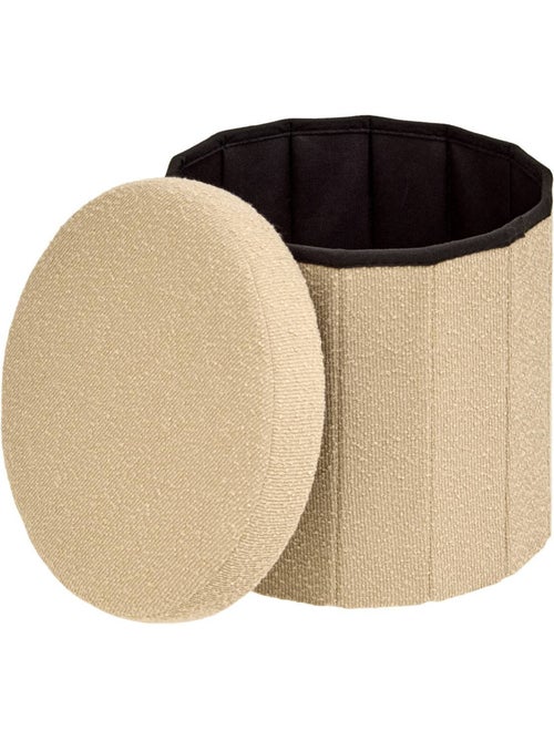 Pouf rond pliable avec rangement FINK - Kiabi
