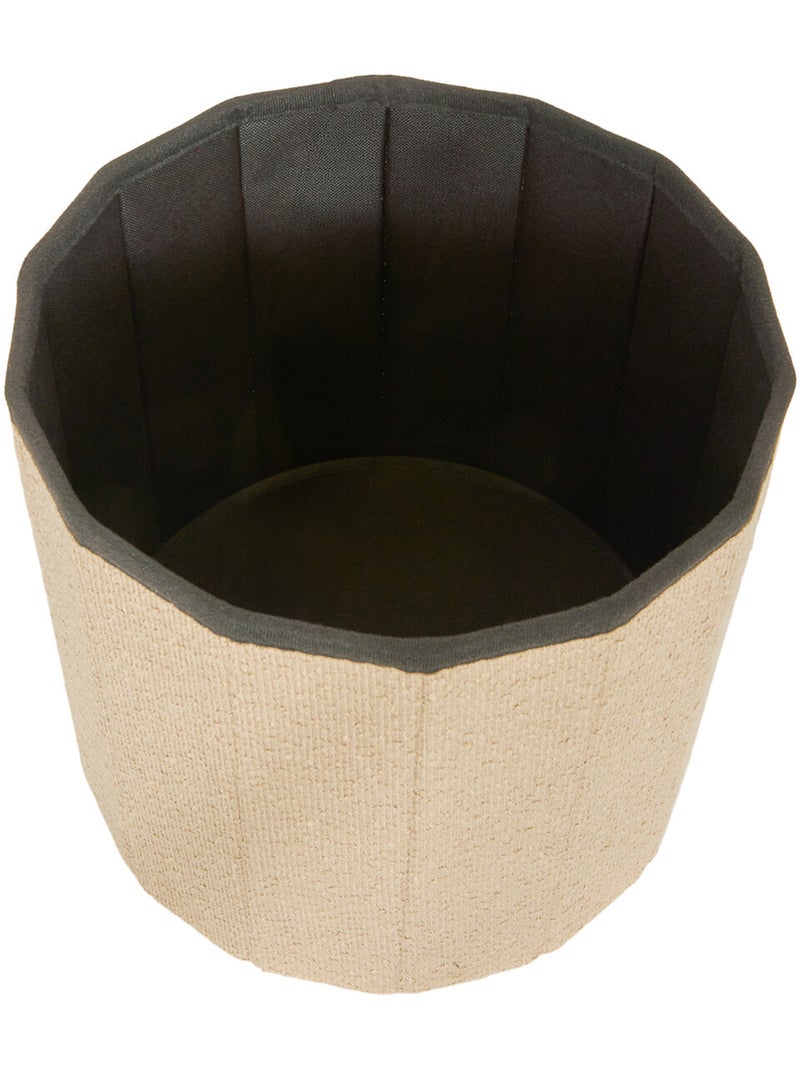 Pouf rond pliable avec rangement FINK Beige - Kiabi