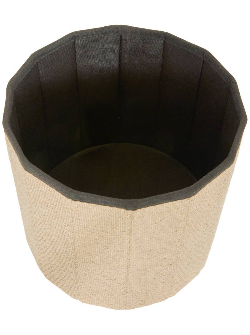 Pouf rond pliable avec rangement FINK Beige - Kiabi