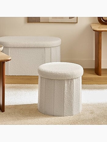 Pouf rond pliable avec rangement FINK