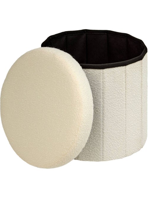 Pouf rond pliable avec rangement FINK - Kiabi