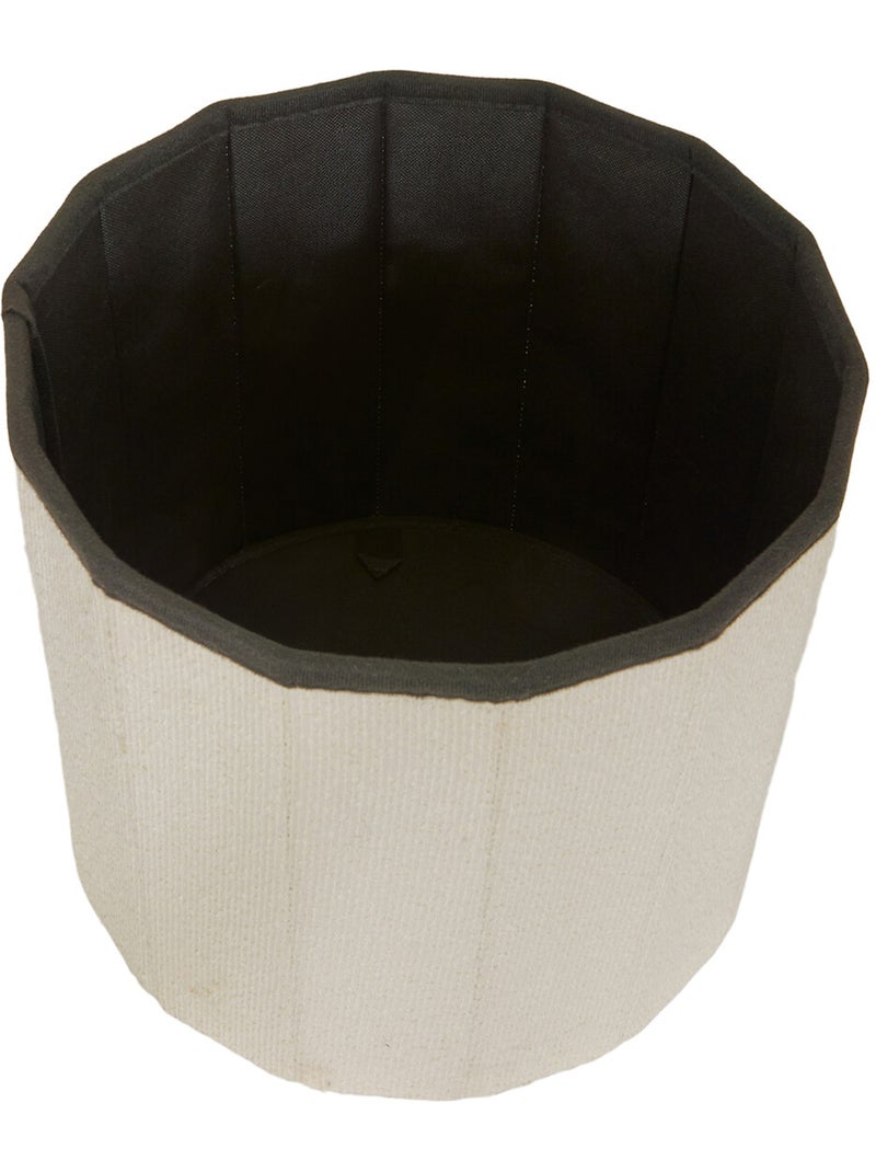 Pouf rond pliable avec rangement FINK Blanc - Kiabi