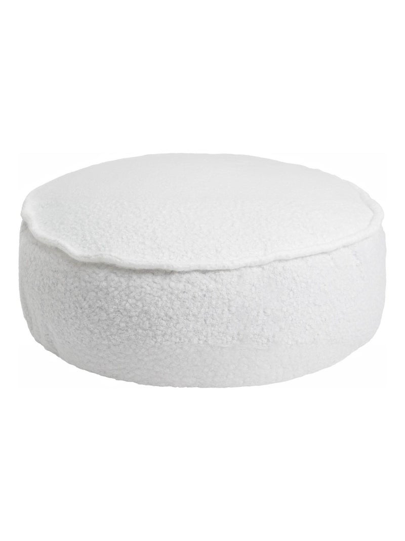 Pouf Rond pour Enfant, Boucle Blanc - Kiabi