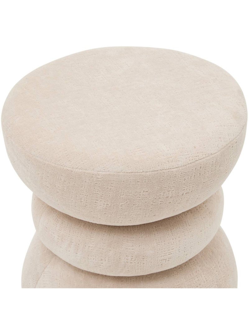 Pouf rond ritem Crème - Kiabi