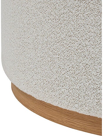 Pouf rond tissu bouclette nesky