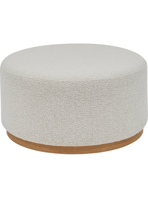 Pouf rond tissu bouclette nesky - Kiabi