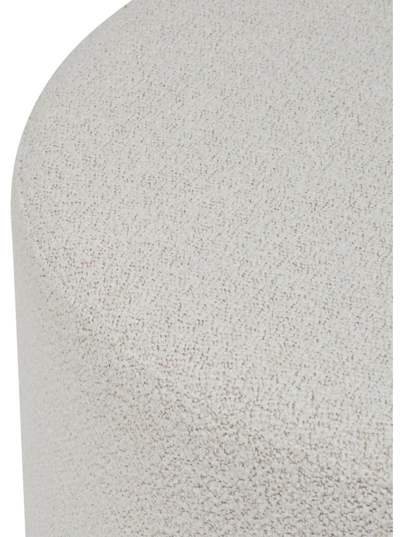 Pouf rond tissu bouclette nesky Blanc - Kiabi