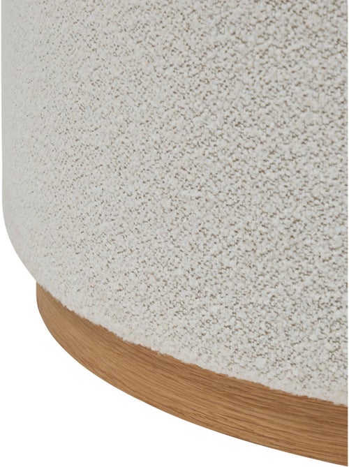 Pouf rond tissu bouclette nesky - Kiabi