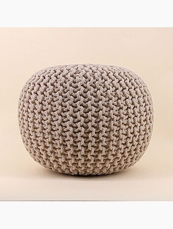 Pouf rond tricot 40x30cm