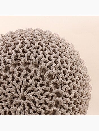 Pouf rond tricot 40x30cm