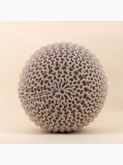 Pouf rond tricot 40x30cm - Kiabi