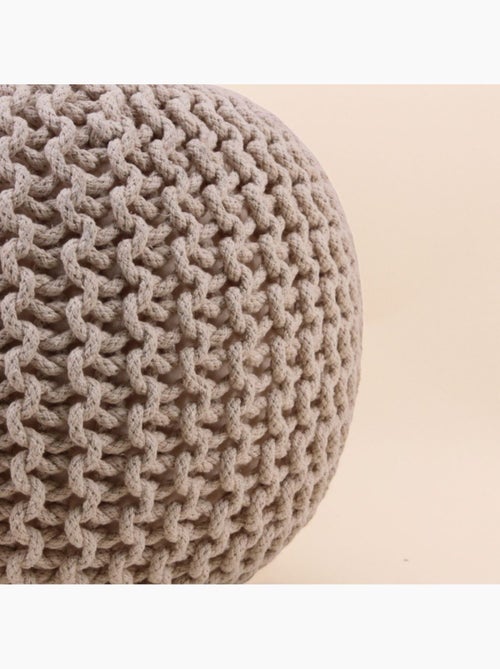 Pouf rond tricot 40x30cm - Kiabi