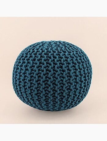 Pouf rond tricot 40x30cm