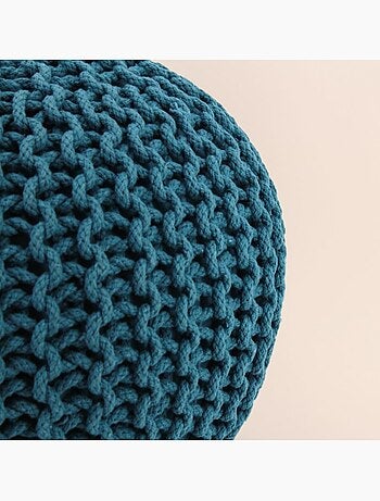 Pouf rond tricot 40x30cm