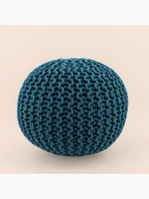 Pouf rond tricot 40x30cm - Kiabi
