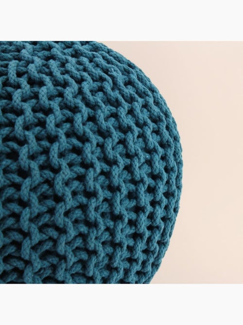 Pouf rond tricot 40x30cm - Kiabi