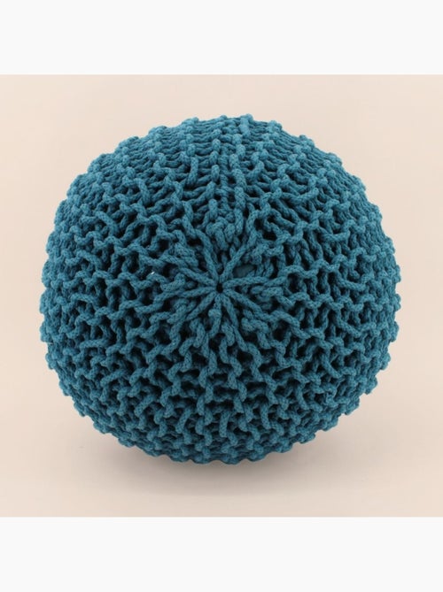 Pouf rond tricot 40x30cm - Kiabi