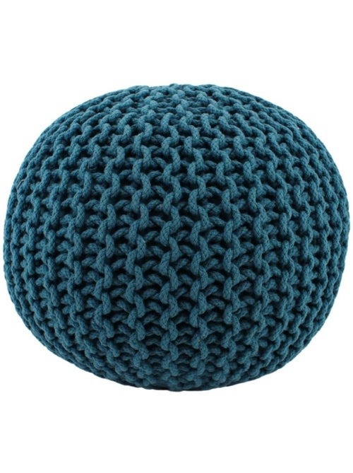 Pouf rond tricot 40x30cm - Kiabi