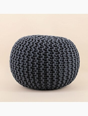 Pouf rond tricot 40x30cm