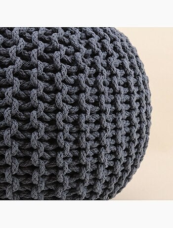 Pouf rond tricot 40x30cm