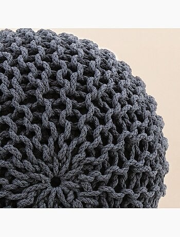 Pouf rond tricot 40x30cm