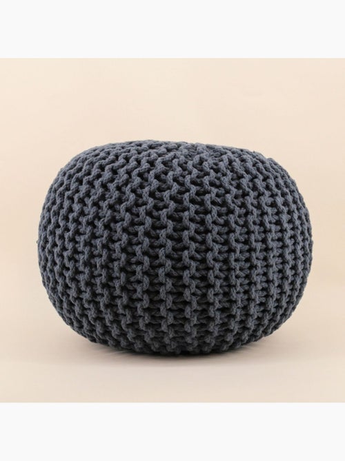 Pouf rond tricot 40x30cm - Kiabi