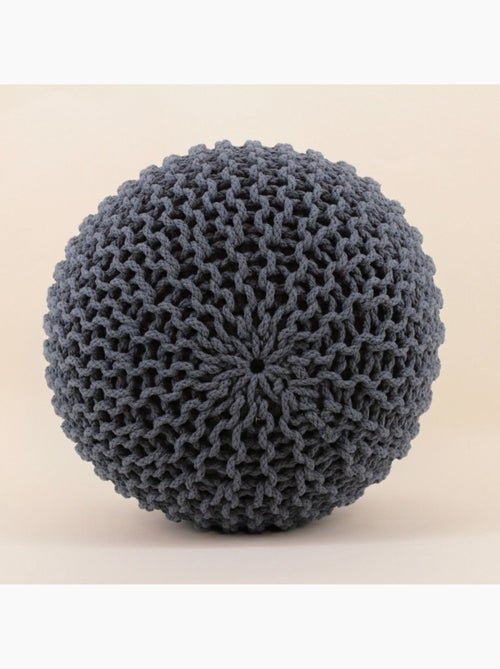Pouf rond tricot 40x30cm - Kiabi
