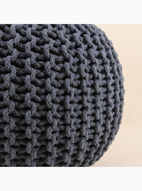 Pouf rond tricot 40x30cm - Kiabi